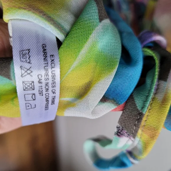 La Vie en Rose Aqua Floral Beach Coverup  Medium - Picture 8 of 11